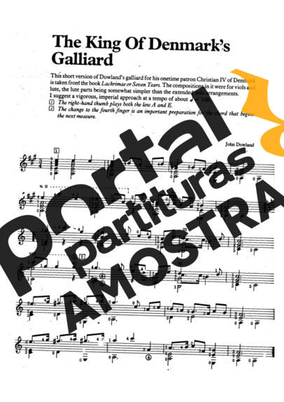 John Dowland The King Of Denmarks Galliard partitura para Violão