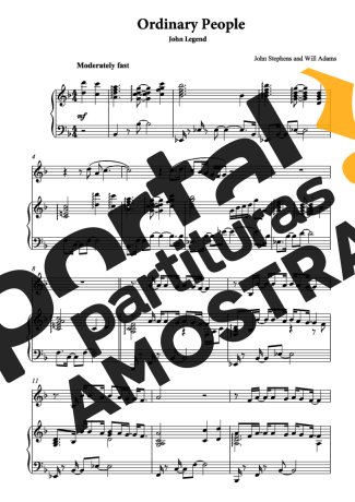 John Legend Ordinary People partitura para Piano