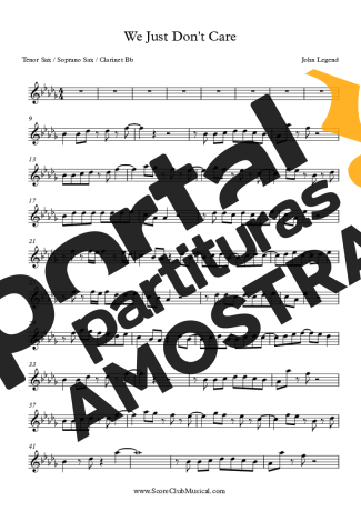 John Legend We Just Don´t Care partitura para Clarinete (Bb)