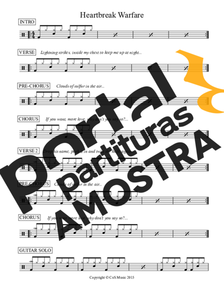 John Mayer Heartbreak Warfare partitura para Bateria