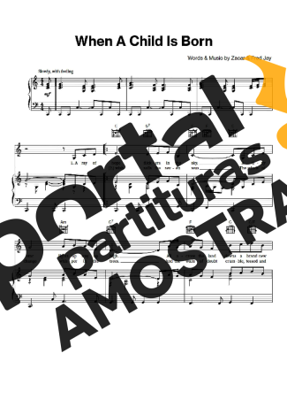 Johnny Mathis When A Child Is Born partitura para Piano