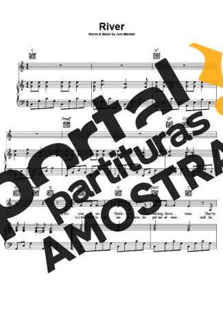 Joni Mitchell River partitura para Piano