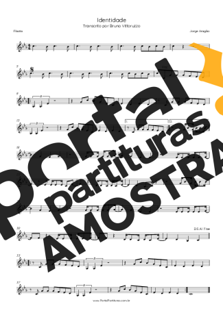 Jorge Aragão  partitura para Flauta Transversal