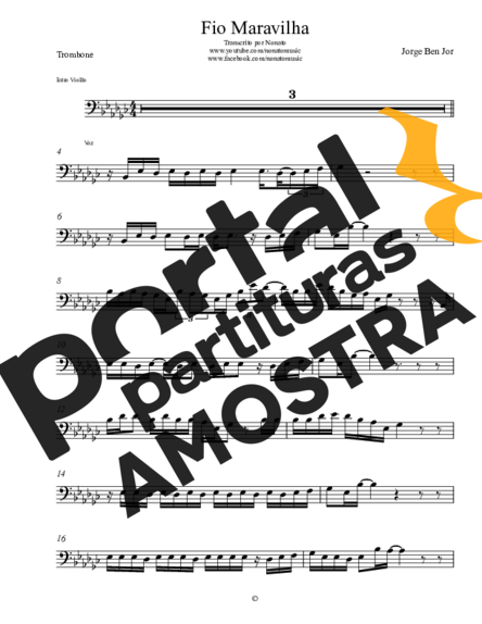 Jorge Ben Jor Fio Maravilha partitura para Trombone
