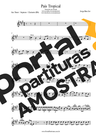 Jorge Ben Jor  partitura para Clarinete (Bb)
