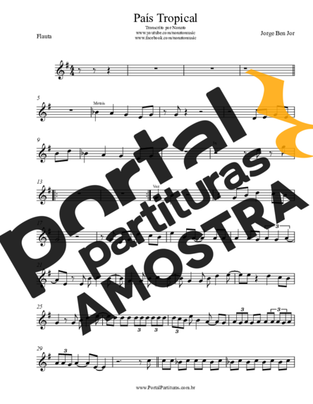 Jorge Ben Jor  partitura para Flauta Transversal