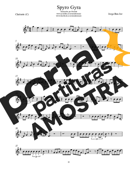 Jorge Ben Jor  partitura para Clarinete (C)