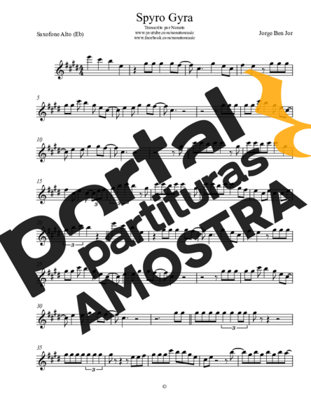 Jorge Ben Jor  partitura para Saxofone Alto (Eb)