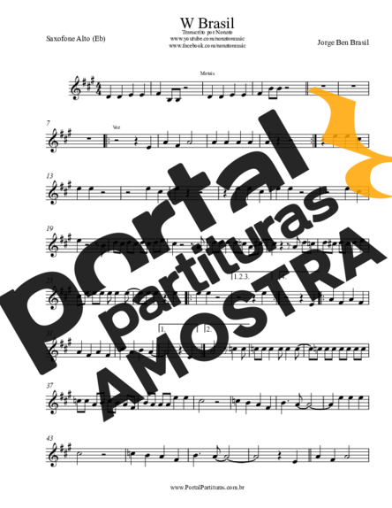 Jorge Ben Jor W Brasil partitura para Saxofone Alto (Eb)
