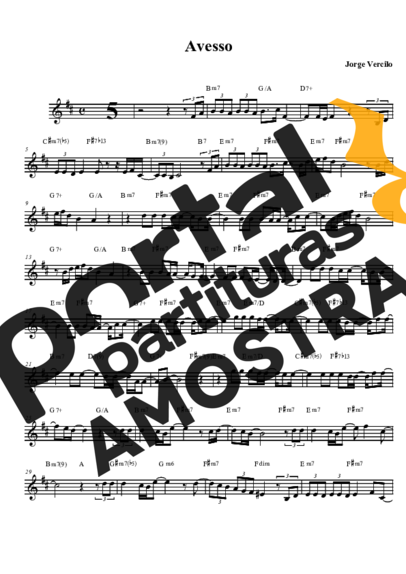 Jorge Vercillo  partitura para Saxofone Tenor Soprano (Bb)