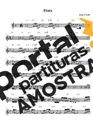 Jorge Vercillo Fenix partitura para Clarinete (Bb)