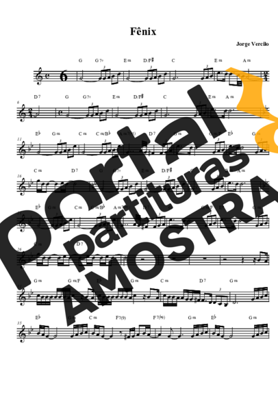 Jorge Vercillo Fenix partitura para Saxofone Tenor Soprano (Bb)