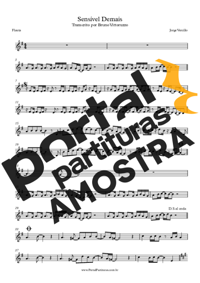 Jorge Vercillo  partitura para Flauta Transversal