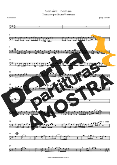Jorge Vercillo  partitura para Violoncelo