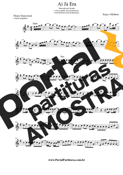 Jorge e Mateus  partitura para Flauta Transversal