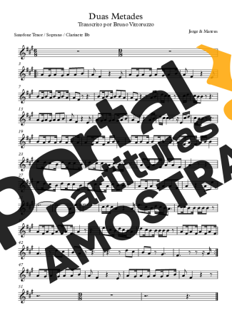 Jorge e Mateus  partitura para Clarinete (Bb)