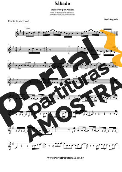 José Augusto  partitura para Flauta Transversal