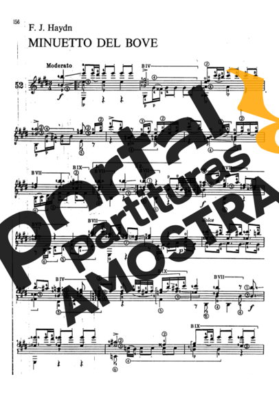Joseph Haydn  partitura para Violão