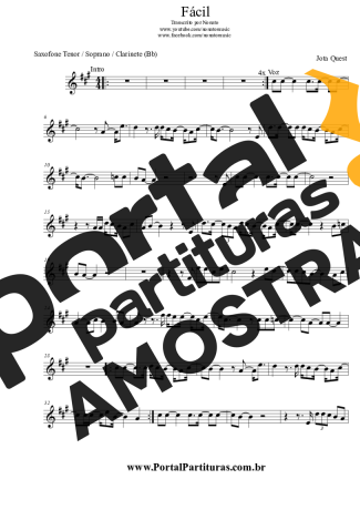 Jota Quest Fácil partitura para Clarinete (Bb)