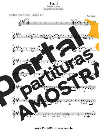 Jota Quest  partitura para Clarinete (Bb)