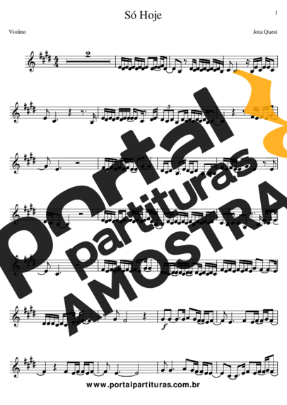 Jota Quest Só Hoje partitura para Violino