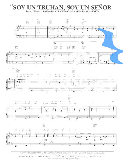 Julio Iglesias  partitura para Piano