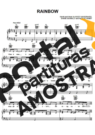 Kacey Musgraves Rainbow partitura para Piano