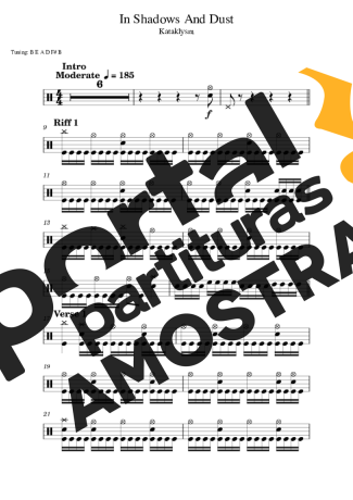 Kataklysm In Shadows And Dust partitura para Bateria