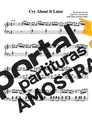 Katy Perry Cry About It Later partitura para Piano