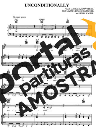 Katy Perry Unconditionally partitura para Piano