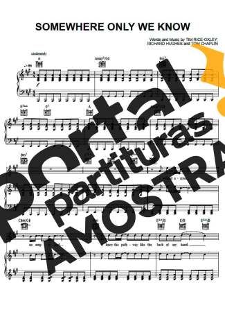 Keane Somewhere Only We Know partitura para Piano