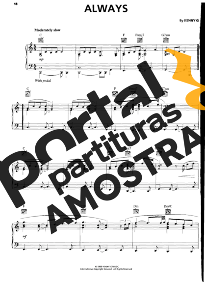 Kenny G  partitura para Piano