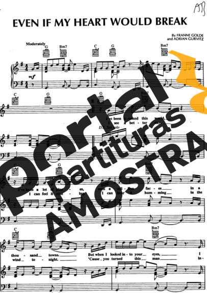 Kenny G Even If My Heart Would Break partitura para Piano