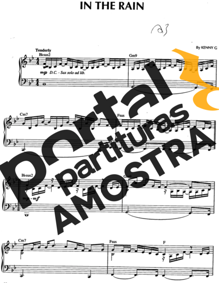 Kenny G In The Rain partitura para Piano