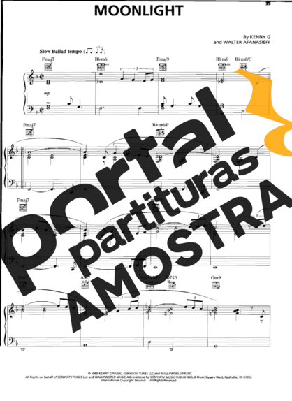Kenny G Moonlight partitura para Piano