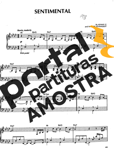 Kenny G Sentimental partitura para Piano
