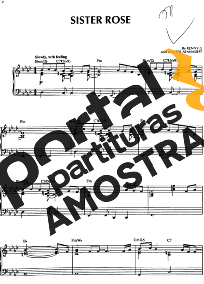 Kenny G Sister Rose partitura para Piano