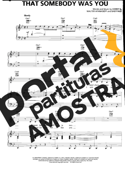 Kenny G That Somebody Was You partitura para Piano