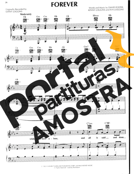 Kenny Loggins Forever partitura para Piano