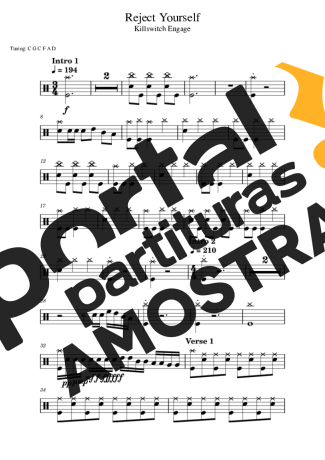 Killswitch Engage  partitura para Bateria
