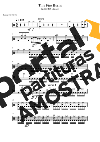 Killswitch Engage This Fire Burns partitura para Bateria