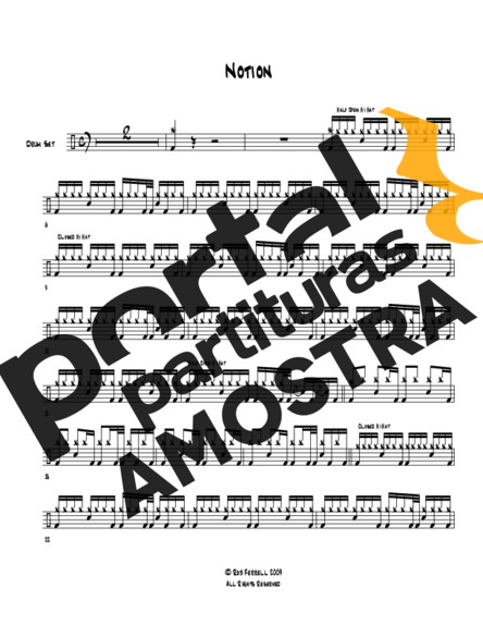 Kings Of Leon Notion partitura para Bateria