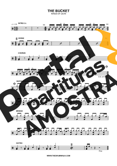 Kings Of Leon The Bucket partitura para Bateria