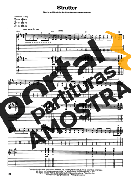 Kiss  partitura para Guitarra