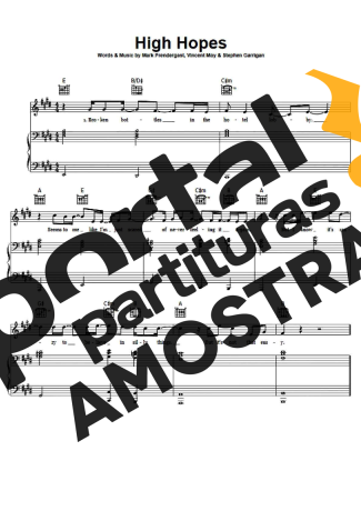 Kodaline High Hopes partitura para Piano