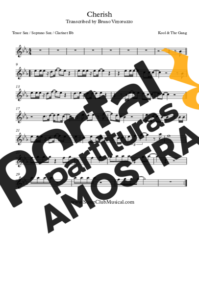 Kool & the Gang Cherish partitura para Saxofone Tenor Soprano (Bb)