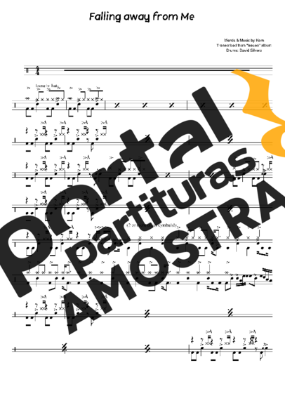 Korn  partitura para Bateria