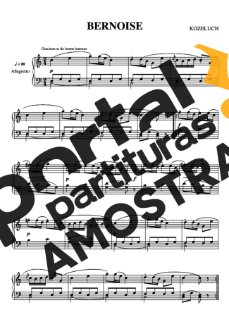 Kozeluch Bernoise partitura para Piano