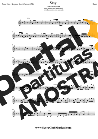 Kygo  partitura para Clarinete (Bb)