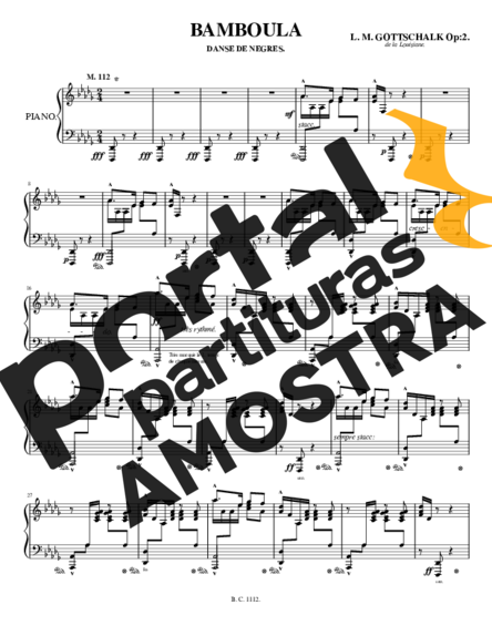 L. M. Gottschalk Bamboula 1849 partitura para Piano